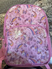 Pink Unicorn Kids Backpack School Bag Rainbow Stars Girls Travel Bookbag Cute