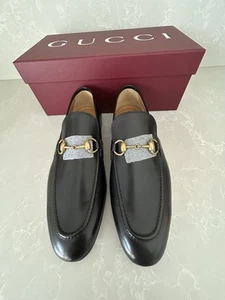 Chaussures mocassins homme Gucci Jordaan en cuir noir neuves US 10/9UK