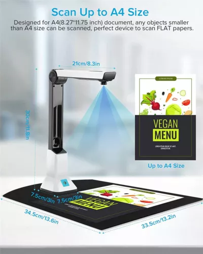 BK50 10 Mega-pixel High Definition Book Scanner Capture Size A4 Document Camera - Picture 6 of 10