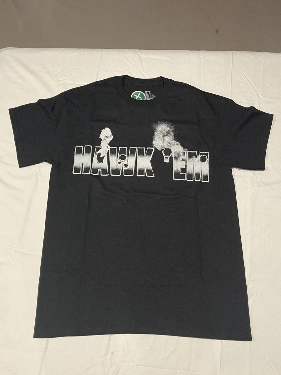 New 100% Authentic New Vlone x Pop Smoke Hawk Em' Black T