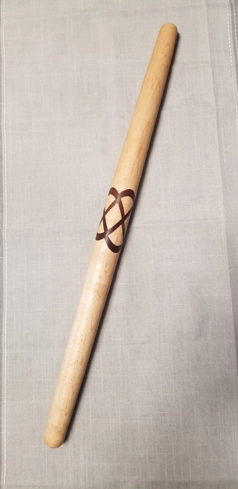 Tapered French Wood Rolling Pin - Handcrafted Maple With Walnut Inlay; New