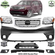 Front Bumper Cover & Headlight Assembly Kit For 2012-2015 Honda Pilot