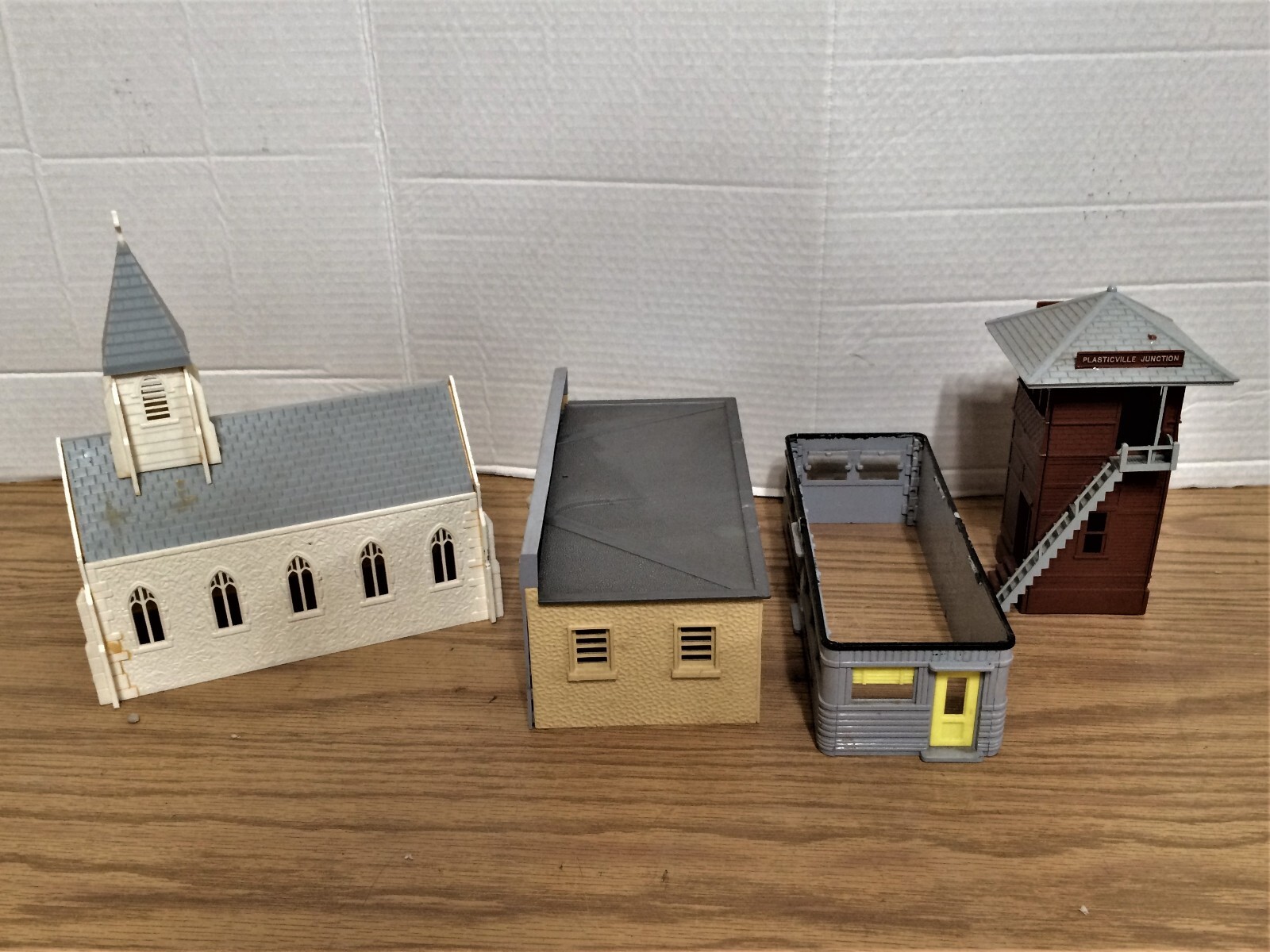 Vintage Plasticville Post Office, Church, Railroad Tower, Diner eBay