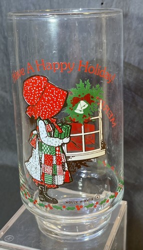 Coca Cola Holly Hobbie Christmas Glasses Limited Edition 1970's Gift of Joy Vtg - Picture 2 of 20
