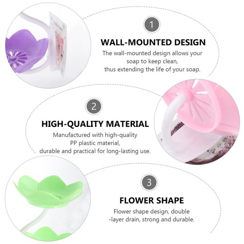 4PCS Creative Adhesive Soap Dish Wall Mounted Soap Basket Soap Bar Holder - Picture 3 of 12
