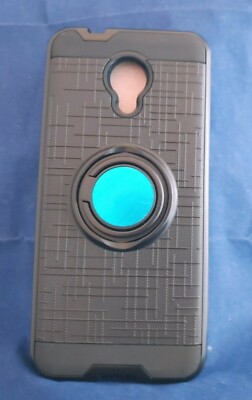 For Alcatel 1x Evolve- Black, Phone Case+Ring Stand (10253)