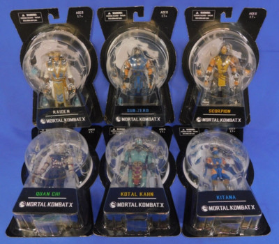MORTAL KOMBAT X 6-FIGURE SET 2015 MEZCO SEALED SUB-ZERO SCORPION RAIDEN