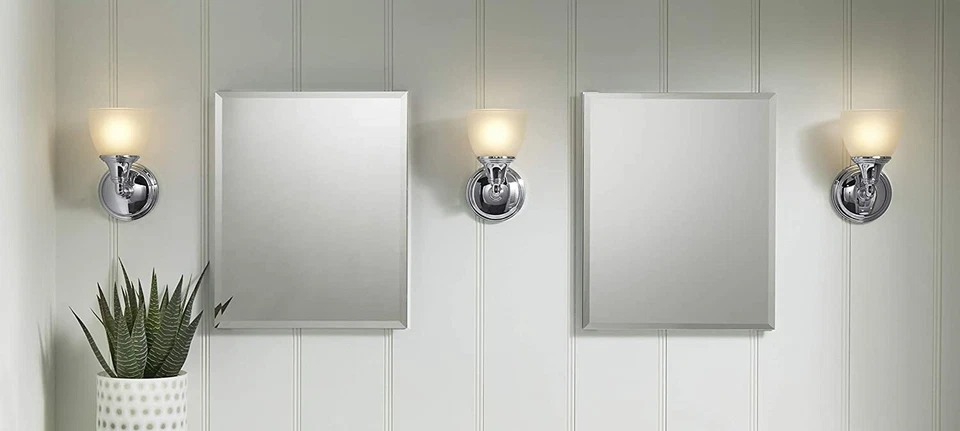 Mueble de baño Kohler instalación empotrada espejo aluminio sin marco Foto 3 de 4