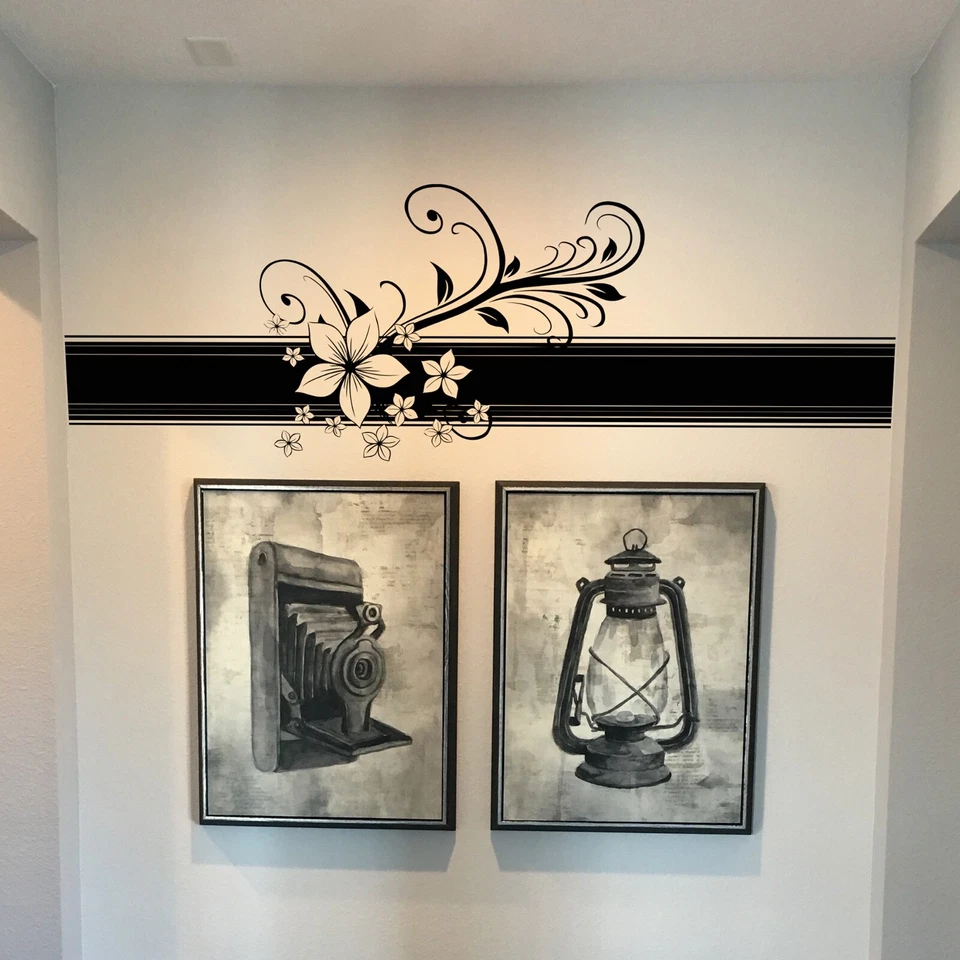 Hawaiian Hibiscus Flower Wall Decal Sticker. Bathroom Floral Wall Decor. - Image 4 of 4