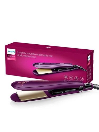 Philips Wide Plate Kerashine Titanium Hair Straightener BHS738/00 - Purple