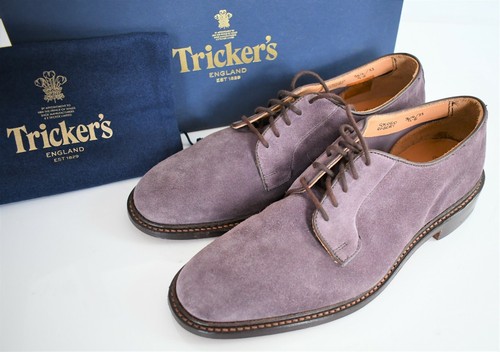 Purple Suede PLAIN DERBY Shoes UK 