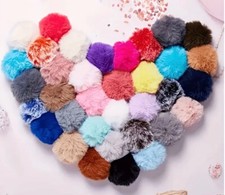 Fluffy Pom Pom Keychain Faux Fur Pouf Key Chain Choose Color