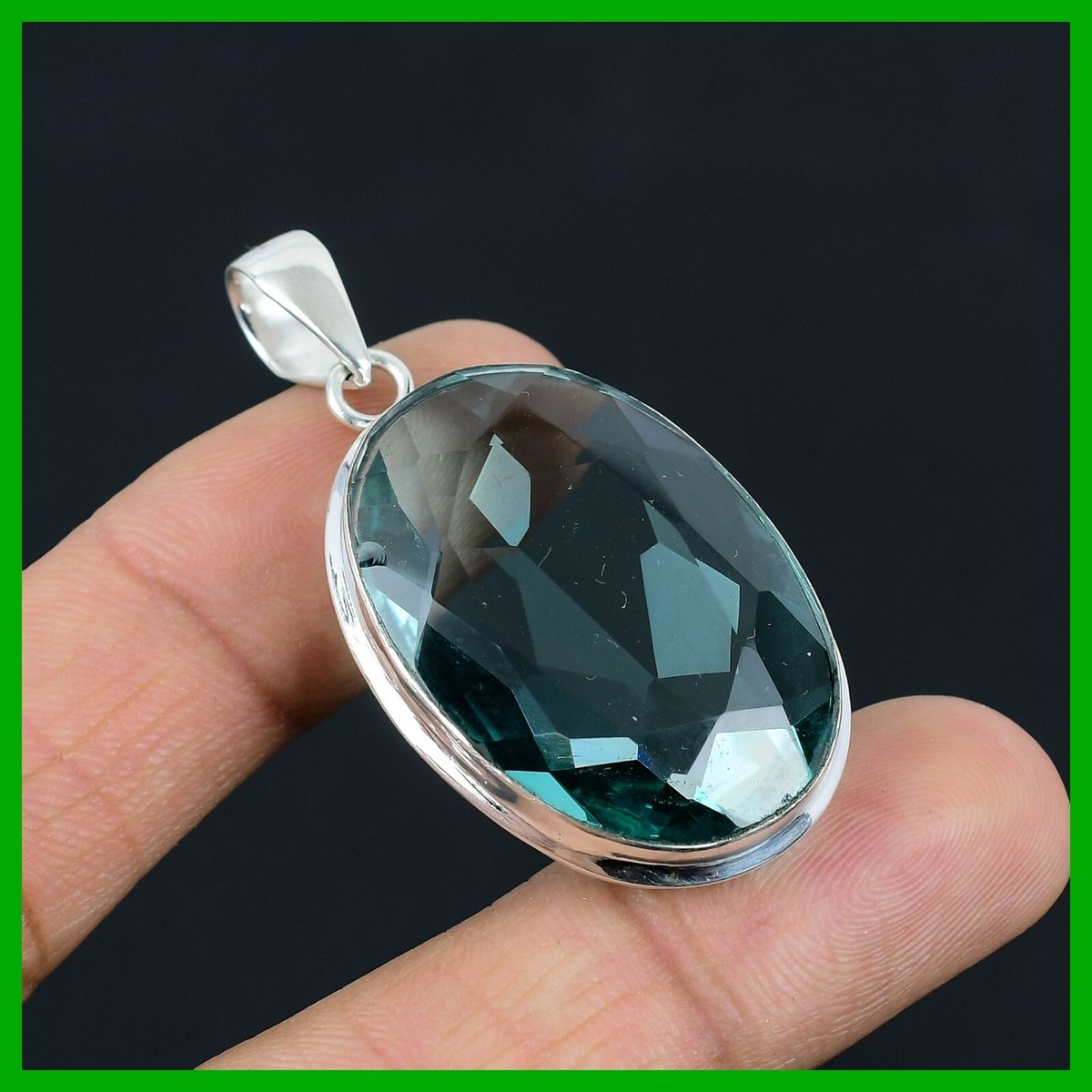 Mothers day Sale 925 Silver Natural Apatite Daughter Gift Ethnic Pendant  Jewelry