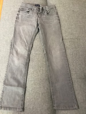 Urban Star Stretch Boys Jeans Adjustable Waist Straight Leg Gray 98% Cotton  Sz12