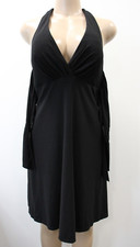 White House Black Market Dress Women's 8 Black Stretch Back Zip Halter