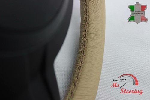 FOR BMW 7 SERIES 93-02 BEIGE LEATHER STEERING WHEEL COVER BEIGE STIT - Imagen 5 de 6