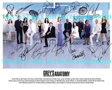 GREYS ANATOMY FULL CAST SIGNED AUTOGRAPH 8x10 RPT PHOTO BY 14 GREY'S DEMPSEY OH