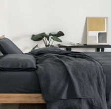 POTTERY BARN Striped KING Birds SEA LIFE COASTAL DUVET Cover Full/Queen SHAM