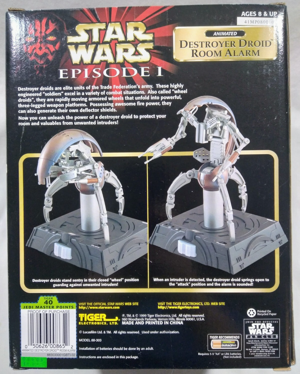 スターウォーズ　エピソード1　デストロイヤー・ドロイド　ルームアラーム Star Wars Episode 1 Animated Destroyer Droid Room Alarm1999 Tiger