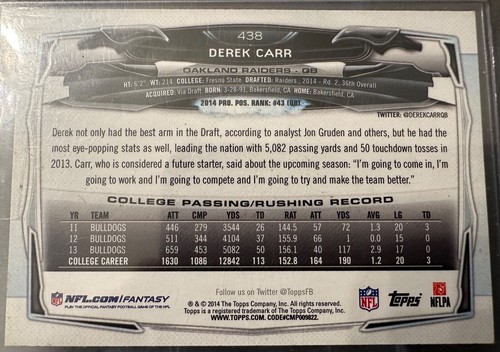NFL 4 football rookies cards, 2 x Carr and 2 x Cousins - Picture 10 of 10