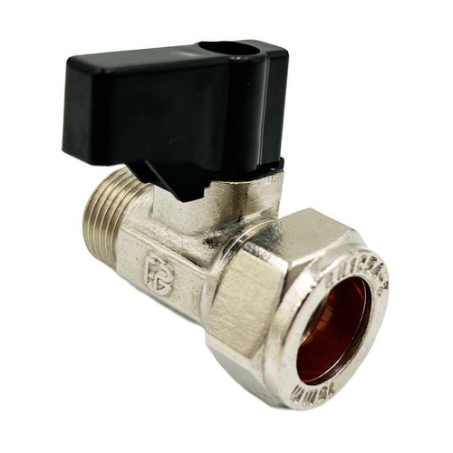15mm x 3/8 BSP Flat Faced Straight Isolating Valve With Handle - Picture 3 of 5