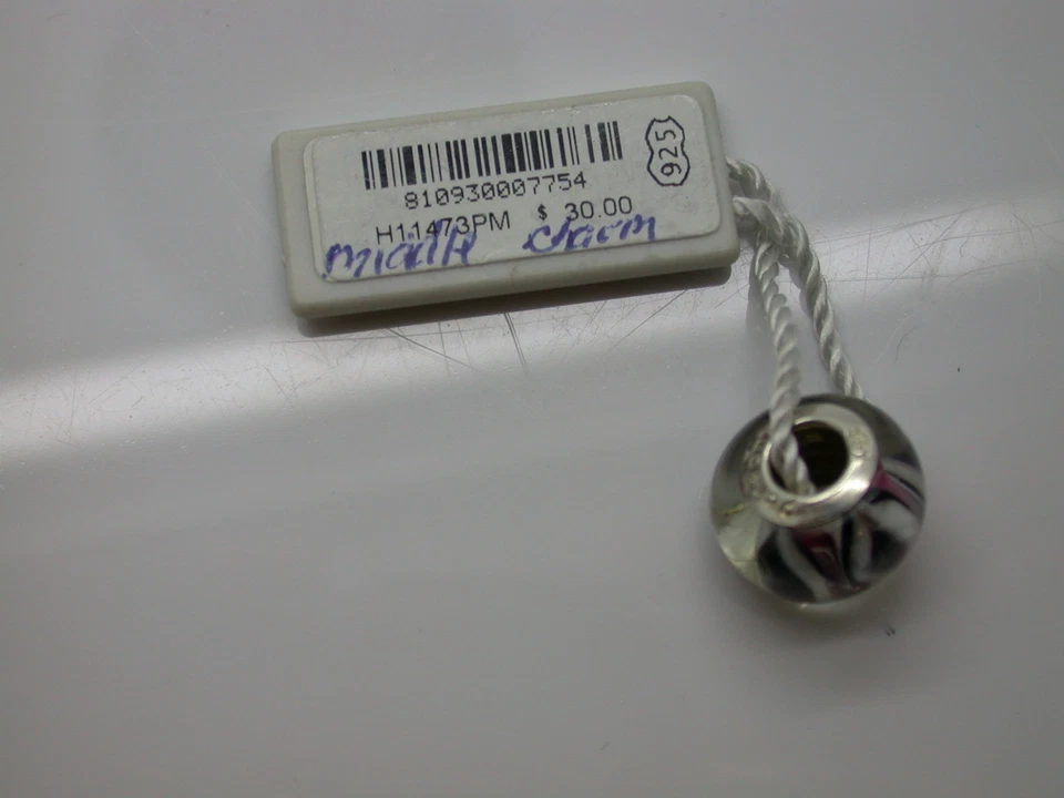 .925 PLATA ESTERLINA PERSONAJE ENCANTO EXÓTICO ROSA NEGRO BLANCO FLOR PÉTALOS MURANO Foto 3 de 3