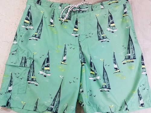 Pantalones Cortos Goodfellow Para Hombre 8" Estampado Velero Verde Menta Talla XXL 44" NUEVOS CON ETIQUETAS - Imagen 5 de 8
