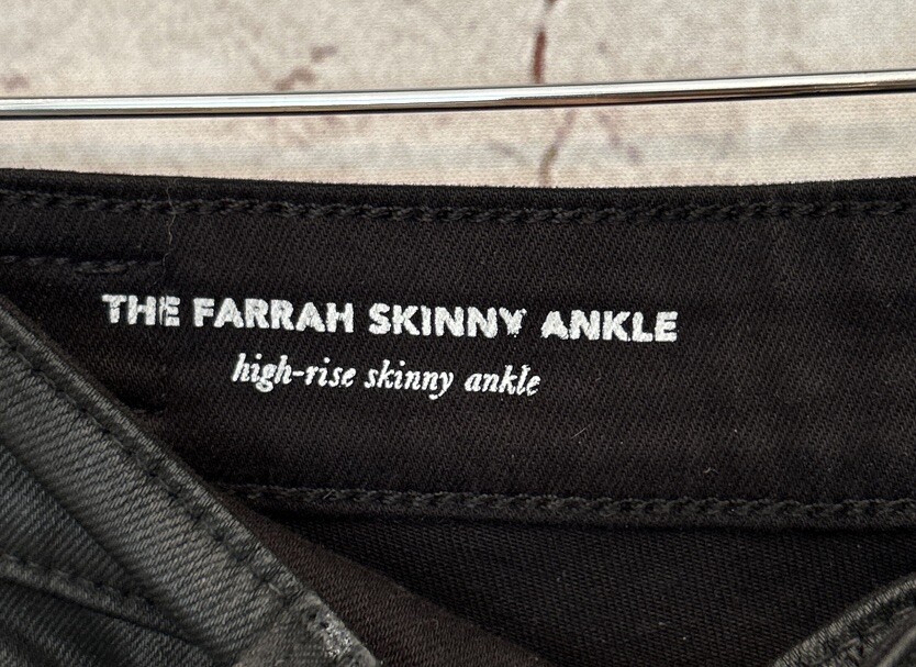 Adriano Goldschmied Womens 27R Black Coated Farrah Skinny Ankle High-Rise Jean thumbnail 3