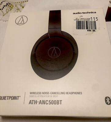 Audio-Technica QuietPoint Wireless Active Noise-Cancelling Headphones Black
