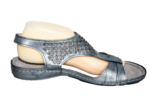 FLEXUS Spring Step Studded Cutout Sandal Women Size 9.5-10 EUR 41 Metallic Blue - Picture 3 of 6