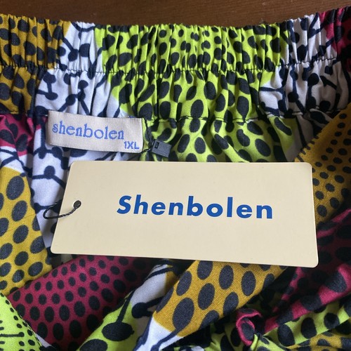 Neu mit Etikett Shenbolen afrikanischer Wachsdruck Mom Core Midirock lässig ethnisch Größe 1XL - Bild 9 von 14
