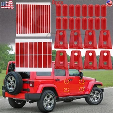 8x Front Hood Door Hinge Cover Set for Jeep Wrangler JK JKU Unlimited 2007-2017