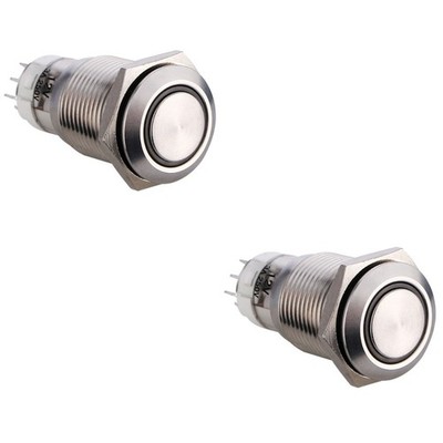 2 stücke dc12v 16mm 5/8 ''weißer ring led metall selbstverriegelung verriegelung