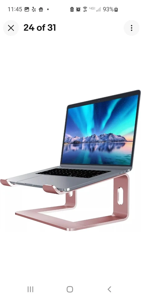 Laptop Stand, Aluminum Computer Riser, Ergonomic Laptops Elevator for Desk US - Image 2 of 2
