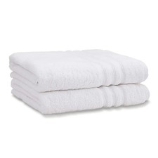 Catherine Lansfield Zero Twist Cotton 90x140cm Bath Sheet Pair White