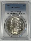 1887 Morgan Silver $1 Dollar Coin PCGS MS 61