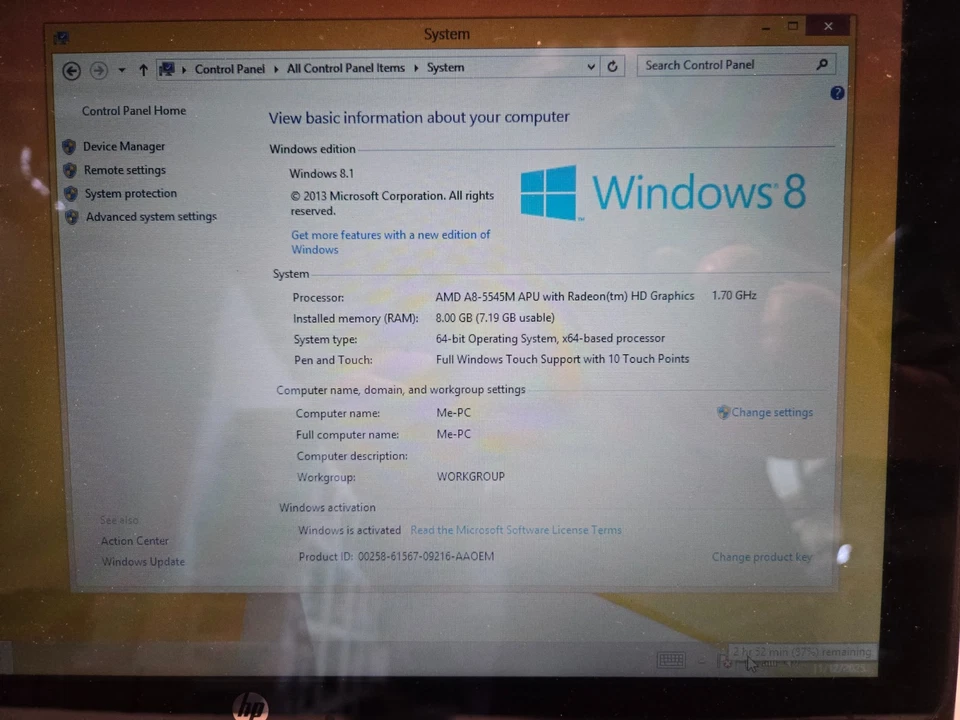 Portátil HP Beats 15 Pantalla Táctil 15.6" AMD A8-5545M Quad 8GB 1TB Win8.1 DVD Cam BT Foto 3 de 4