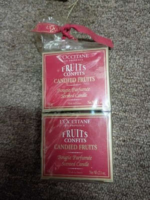 L'occitane Candied Fruits Scented Candle New In Box X 2 Candles 