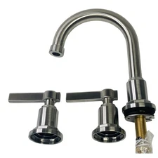 Signature Hardware 447887 Greyfield Widespread Bathroom Faucet - Brushed Nickel
