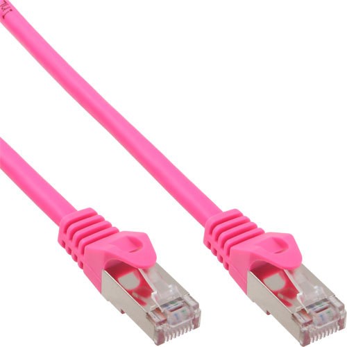 5x InLine Cat 5e Patchkabel SF/UTP RJ 45 - Stecker Folienschirmung pink ...