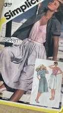 Simplicity 6037 Vintage Pattern Esprit Cami Blouse Skirt 80s Fashion Sweet