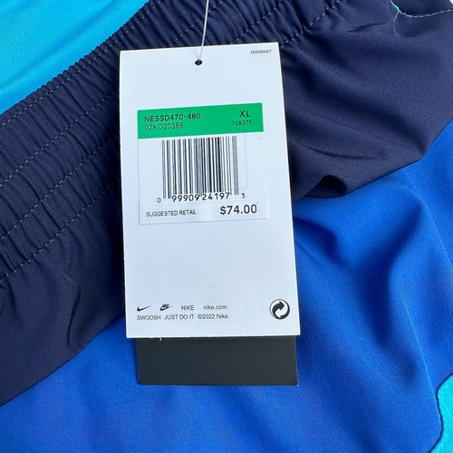 Nike Mens Swim Bottom Board Shorts Swimsuit NESSD470 480 Blue Size XL New - Picture 13 of 13