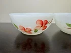 Vintage Fire King Gay Fad Peach Blossom Milk Glass Bowls, Set of 4 EUC