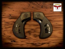 UBERTI / CIMARRON THUNDERER SAA MAGNA-TUSK™ GRIPS ~ 2P BLACK IVORY KNIGHT CHECK