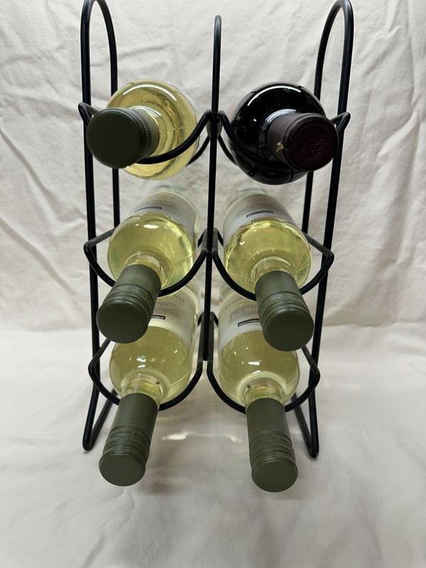 Six Bottle Wine Rack in Black - perfect for the Counter, Table or Bar