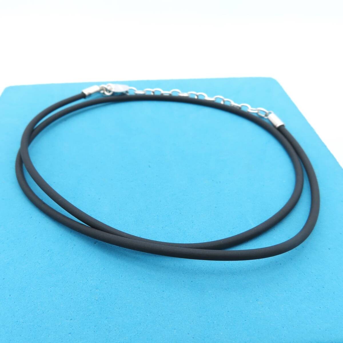 ティファニー ブラック ラバー シルバー ネックレス SV925 HA694 Extremely Rare Tiffany Co. Black Rubber Silver Necklace