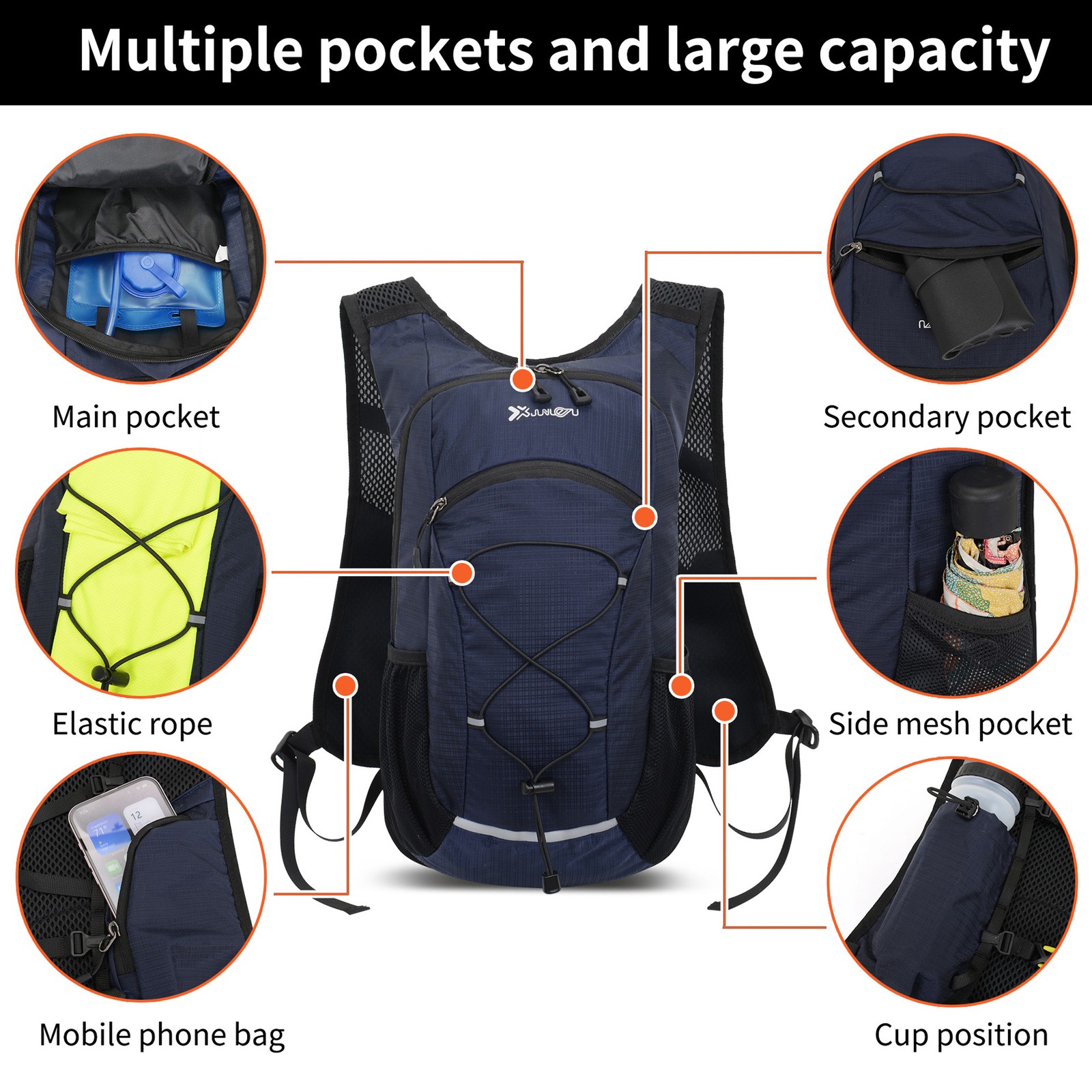 Hiking Backpack Waterproof Lightweight Travel Backpacks For Men Women Packable S