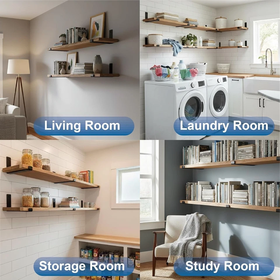 Industrial Floating Shelf Support Brackets x12 - Image 4 of 4