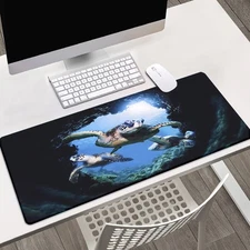 40*90cm Extra Large XXL Gaming and Office Desk Mat - Non-Slip Rubber Base, Ocean