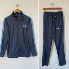 Under Armour UA Rival Knit Tracksuit Blue Small NEW